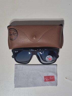 Ray-Ban Polarized Sunglasses Black Frame Blue Lenses